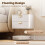 Homcom HOMCOM 2pcs Modern Floating Nightstands,  2 Drawers Bedside Tables, White 4