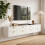 Homcom HOMCOM 2pcs Modern Floating Nightstands,  2 Drawers Bedside Tables, White 9