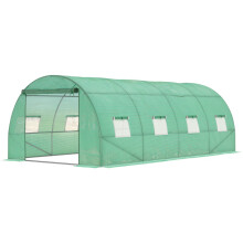 Walk-in Polytunnel Greenhouse 6x3m with Zipped Door