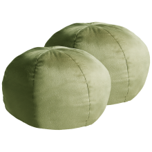 Set of 2 Decorative Cushions SALVIA Velvet 33 x 33 cm Olive Green Solid
