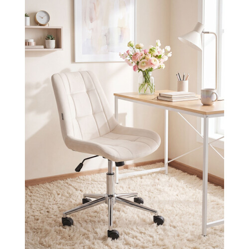 Beliani Office Chair MELROSE Velvet Off-White 1