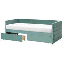 Daybed with Storage MARRAY Velvet Mint Green 90 x 200 cm (EU Single)