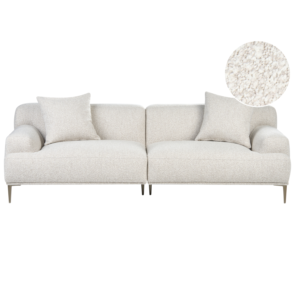 Photos - Football Kit Beliani Sofa 3 Seater MATILA Boucle Off-White 