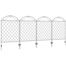 Decorative Black Metal Picket Fence Panels (4pcs)