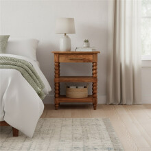 Solid Wood Barley Twist Side Table, 55*40*70cm