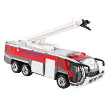 1:32 Airport Fire Truck Fire Engine Electric Die-Cast Engineering Vehicles Car Model Toy with Sound Light Pull Back Gifts,Red