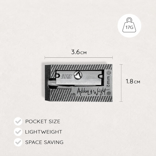 (Silver, Single Hole) Ashton and Wright Metal Pencil Sharpeners - 2 Pack 2