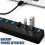 Data Hub Splitter with Individual Switches Multi USB Splitter Hub 23cm Cable 7USB 7