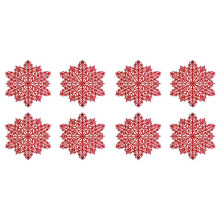 8X Sneeuwvlok Placemats Decoraties Sneeuwvlok Placemats Keuken Placemats voor Kerstvakantie Bruiloft Decoratief A
