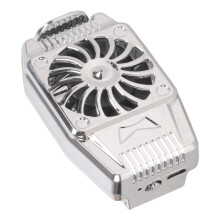 Heatsink Cellphone Cooling Fan 5000RPM Low Noise Back Clip Type Silver Rechargeable model