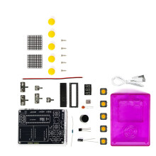 DIY Upgraded Pixel Electronic Kit LED Dot Digital Tube Purple shell Green game console p