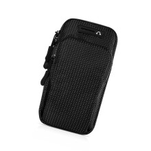 Easy Carry Breathable Armband Pouches Secure Pocket For Phones Key Cards Workouts Black