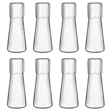 8X Juego de Jarra de Agua Transparente para Mesita de Noche con Vaso de Vidrio para Mesita de Noche de Dormitorio, Jarra de Agua Nocturna con Vidrio,