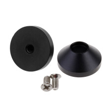 2Pcs Anodized Aluminum CNC Cone Feet Alu Giving Screws For Mechanical Keyboard Black