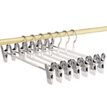 10er-Pack rutschfeste Hosenbügel mit verstellbaren Clips – PVC-beschichtete Kleiderbügel White