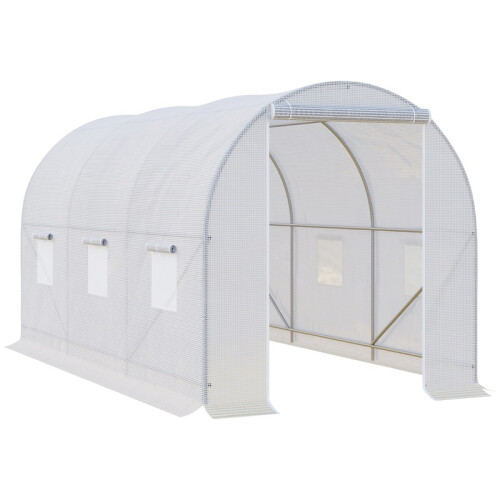 3.5x2x2m Polytunnel Greenhouse, Walk-in, Mesh Windows