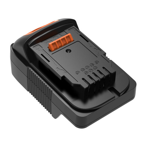 Power Tool Battery Adapter with Guided Channel and Release Piece Power Adapter