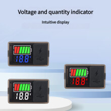 Waterproof DC8V-30V Battery Monitor USB Charging Indicator For Outdoor Red Upgraded style
