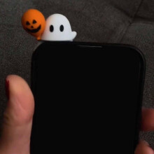 6pcs Halloween Pumpkin Telephone Toppers Cute Figurine for Most Cellphone