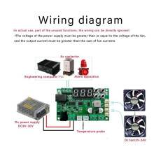 DC12-24V Cooling Fan Control Board with Double Sensors and Relays Switches