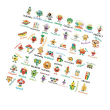 50 Cartoon Stickers PVC Peelable Removable Labels For Children Home Decor Crafts