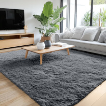 Extra Large Soft Shaggy Rug Grey 160cm x 230cm 5ft 4in x 7ft 8in