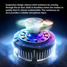 Smartphone Cooling Fan with Temperature Display Magnetic Cooling Heatsink 3 Gear Black