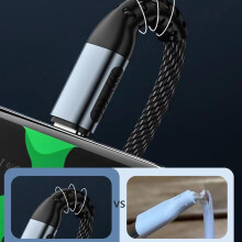 Fast Charges 100W Type C Cable Braided Charging Cable for Notebook & Smartphones 1m