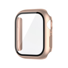 Roségold PC Schutzhülle mit gehärtetem Glas 42mm kompatibel mit Apple Watch Series 10