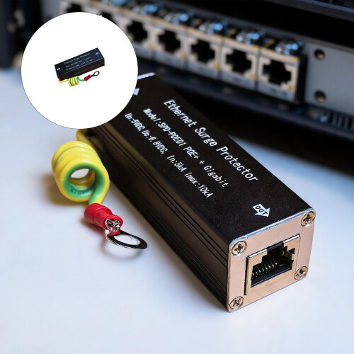 Black Case RJ45 Line Device with Ground Wire for Rack Routing Work 1