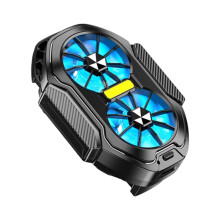 Clip-On Smartphone Cooling Fan with Double Blue Light Fan Anti-Slip Pad Rechargeable model