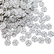 50/100g Finely Cut Polymer Clay Sports Volleyball Slices for Various Craft Use White 50G
