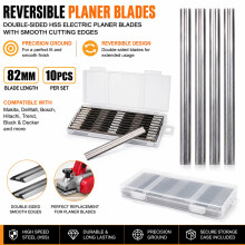 10Pcs 82mm Reversible Electric Planer Blades Box HSS For MAKITA BOSCH HITACHI