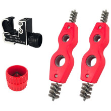 Copper Pipe Cutter Set with Reamer Cleaner & Tube Deburring Tool Cleaning Brush for 1/2- & 3/4-Inch Pipes and Fittings