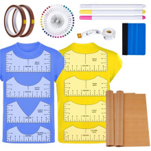 18Pcs Sublimation Accessories, Tshirt Ruler Guide Vinyl Alignment Tool, Heat Press Accessories, Sheet Non Stick
