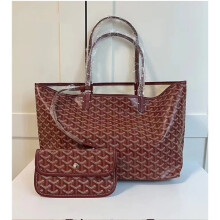 (Claret, M) Stylish Open-Top Tote Bag with Matching Purse, Large Capacity Tote Mother Bag Shopper Bag for Work, Everyday Use, Gift for Women