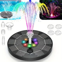 Solar Power Water Pump With LED Light Battery Garden Outdoor Pond Fountain Pool