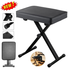 HEIGHT ADJUSTABLE PIANO KEYBOARD STOOL/SEAT/BENCH BLACK PADDED CHAIR CUSHION