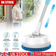 Cordless Electric Mop Spin Floor Cleaning Mop Wet & Dry with Telescoping Rod