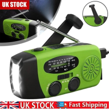 Emergency Wind Up Solar Hand Crank Radio Bank Power FM/AM USB Charger LED Light