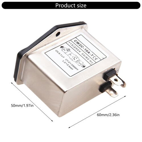 Noise Suppression Filter for Speaker Systems Metal Plastic Build 3A 6A 10A CW2C03AT