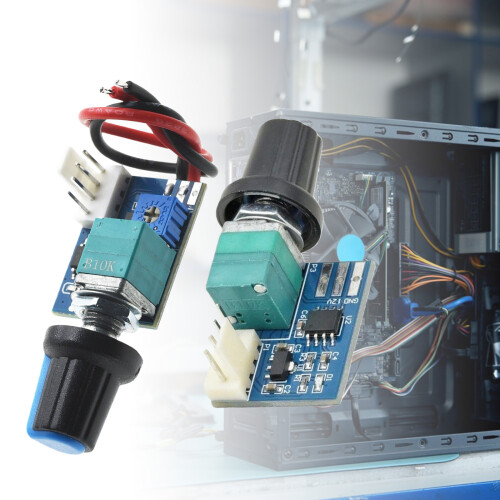 Rotary Knob Controlled PWM Fan Speed Controller Regulator for PC Computer Case With line 2