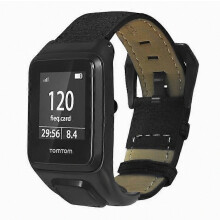 Compatibel voor Runner 3 / Adventurer Echt rundlederen horlogeband met gegalvaniseerde gesp en beschermhoes