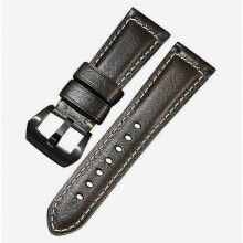 Echt koeienleer retro horlogeband 24 mm universele vervangende band voor heren en dames, bruin