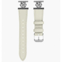 Compatible for Huawei Watch GT 3 42mm Genuine Cow Leather Flower Decor Adjustable Watch Band