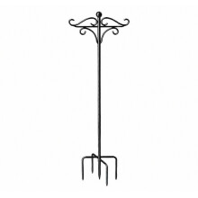Poteau à crochet de berger d'extérieur de 61 pouces avec base à 5 broches pour suspendre des paniers de plantes et des l
