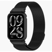 Magnetische roestvrijstalen Milanese horlogeband met kast, compatibel met Xiaomi Mi Band 9 Pro, verstelbare polsband