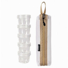 Kit di spezie da viaggio vuoto da 5 pezzi Bottiglie di sale e pepe in PET con coperchi, Contenitori per condimenti ricar