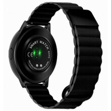 Universele 20 mm lederen horlogeband, Litchi-textuur, magnetische sluiting, compatibel met Samsung Galaxy Watch 5 Pro