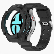 Compatible with Samsung Galaxy Watch7 40mm Silicone Replacement Watch Band with Protective Case